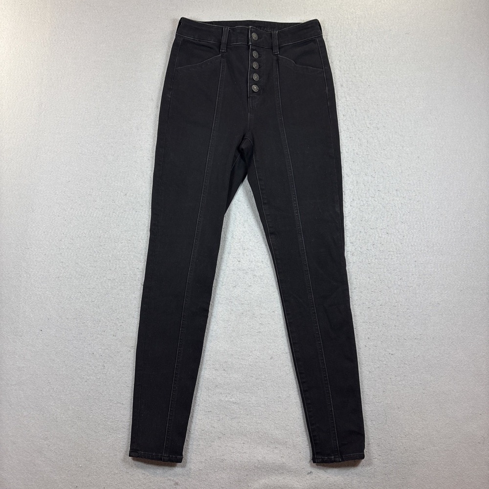 American Eagle The Dream Jean Super Hi-Rise Jegging Black Woman Size 4R